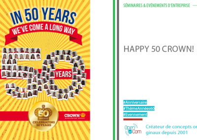 Communication interne : Journée collaborateurs anniversaire 50 ans Crown Worldwide